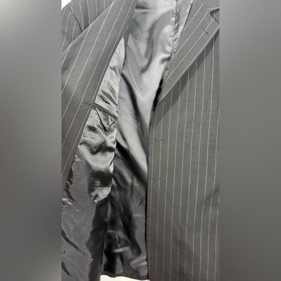 Mauro Size 56R Charcoal Pinstripe Suit Jacket - Picture 6 of 13